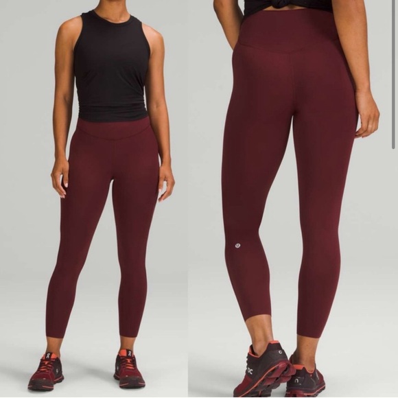 Lululemon base pace cropped high waist leggings size 0 NWOT raw hem inseam 25 - Picture 2 of 7